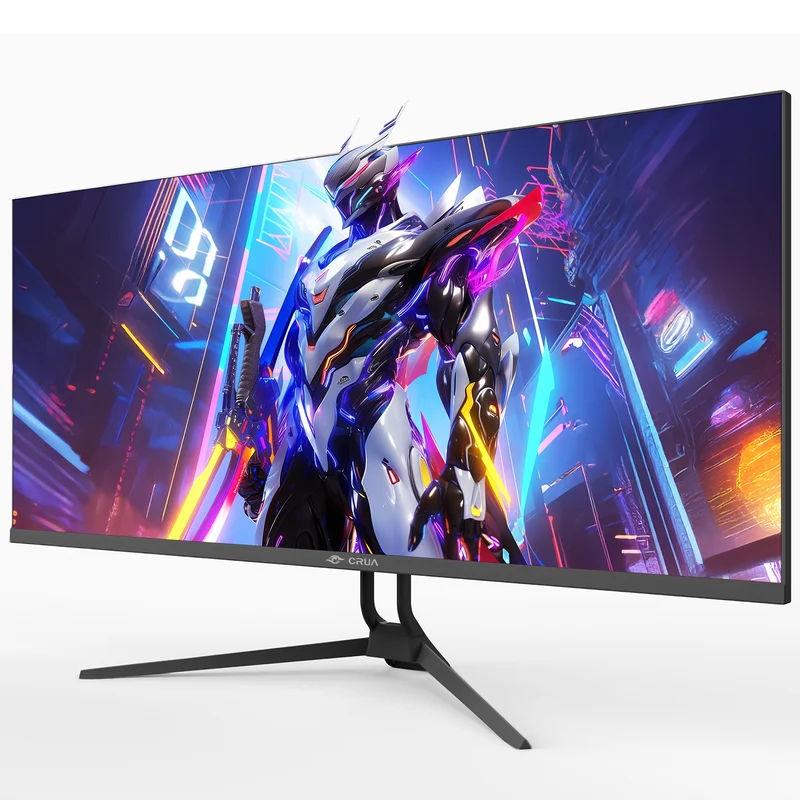 CRUA 34 Inch 165Hz UWQHD IPS Utrawide Gaming Monitor,3440x1440,21:9, Built-in Speakers,120 sRGB,HDMI/DP,Wall Mountable-Black