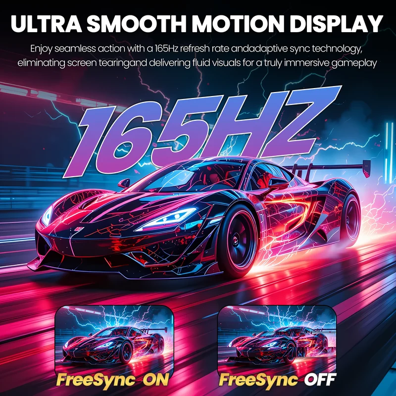 CRUA 34 Inch 165Hz UWQHD IPS Utrawide Gaming Monitor,3440x1440,21:9, Built-in Speakers,120 sRGB,HDMI/DP,Wall Mountable-Black