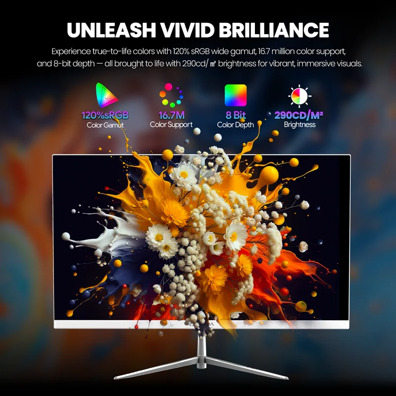 CRUA 24.5 Inch Gaming Monitor, IPS FHD 200Hz,120% sRGB, FreeSync,(HDMI, DP), Built-in Speakers