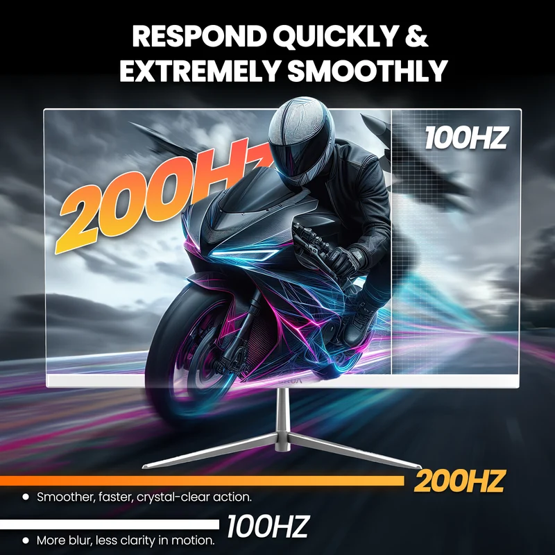 CRUA 24.5 Inch Gaming Monitor, IPS FHD 200Hz,120% sRGB, FreeSync,(HDMI, DP), Built-in Speakers
