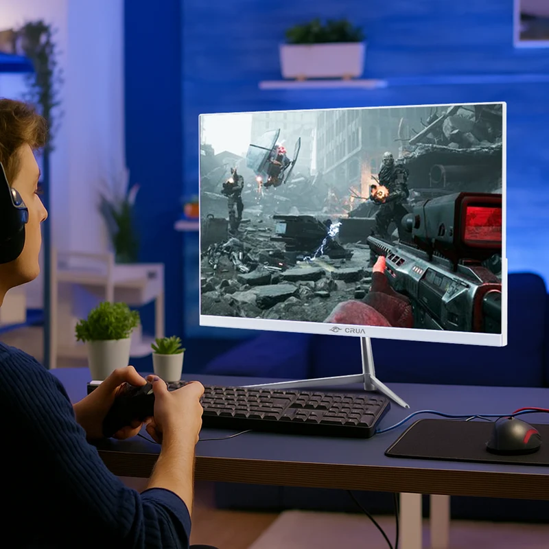 CRUA 24.5 Inch Gaming Monitor, IPS FHD 200Hz,120% sRGB, FreeSync,(HDMI, DP), Built-in Speakers