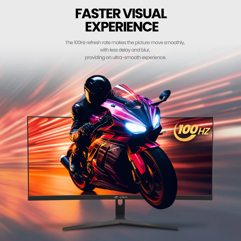 CRUA 30Inch Ultrawide Curved Monitor, 21:9 WFHD(2560x1080P) VA Computer Monitor, 120% sRGB 100HZ 1500R PC Monitors Support FreeSync, Wall-Mounted, with HDMI/DP Display Port-Black