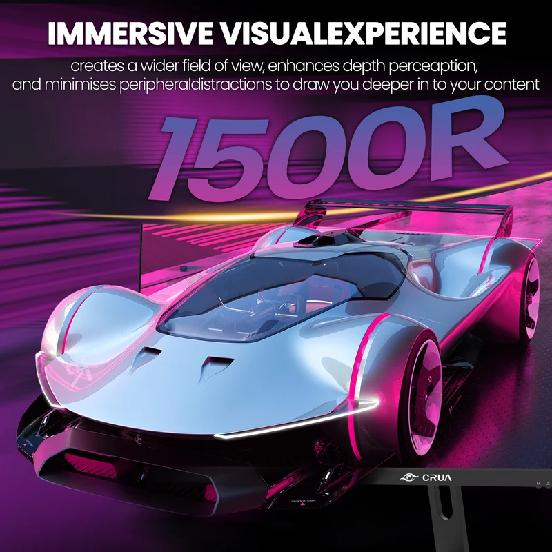 CRUA 30" Curved Gaming Monitor, 165Hz/200Hz Computer Monitor, WFHD(2560 * 1080P) 1500R VA Screen, 120% sRGB PC Monitors Support AMD FreeSync, Wall Mount Install(HDMI, DP)- Black