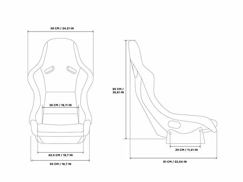 Recaro Pole Position with integrated MTC-P Extreme 2 Seat Haptics