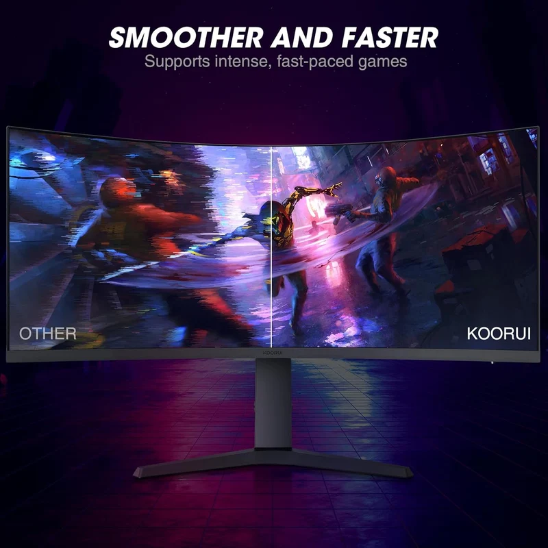 KOORUI 34E6UC 34-inch VA WQHD 180Hz Curved Gaming Monitor
