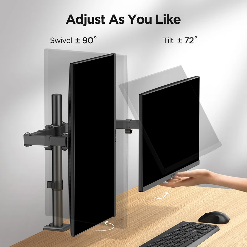 KOORUI KR20G Dual Monitor Stand for 13-27 Inch Holds Screens