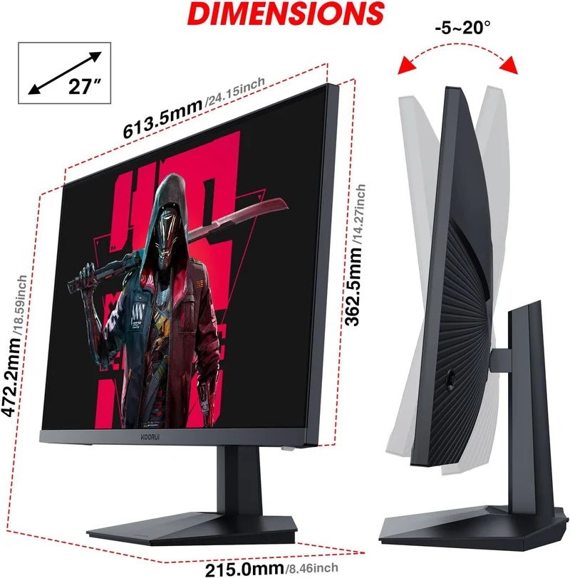 KOORUI GN07 27-inch IPS QHD 170Hz Gaming Monitor