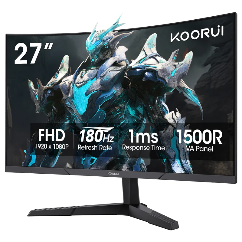 KOORUI 27E6CA 27-inch VA FHD 180Hz Curved Gaming Monitor