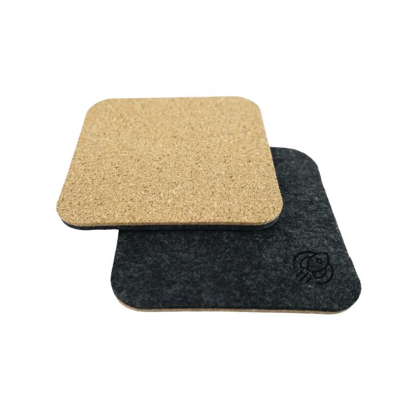 Lót cốc vải nỉ/gỗ sồi ép cao cấp HyperWork - 4 CHIẾC/PACK