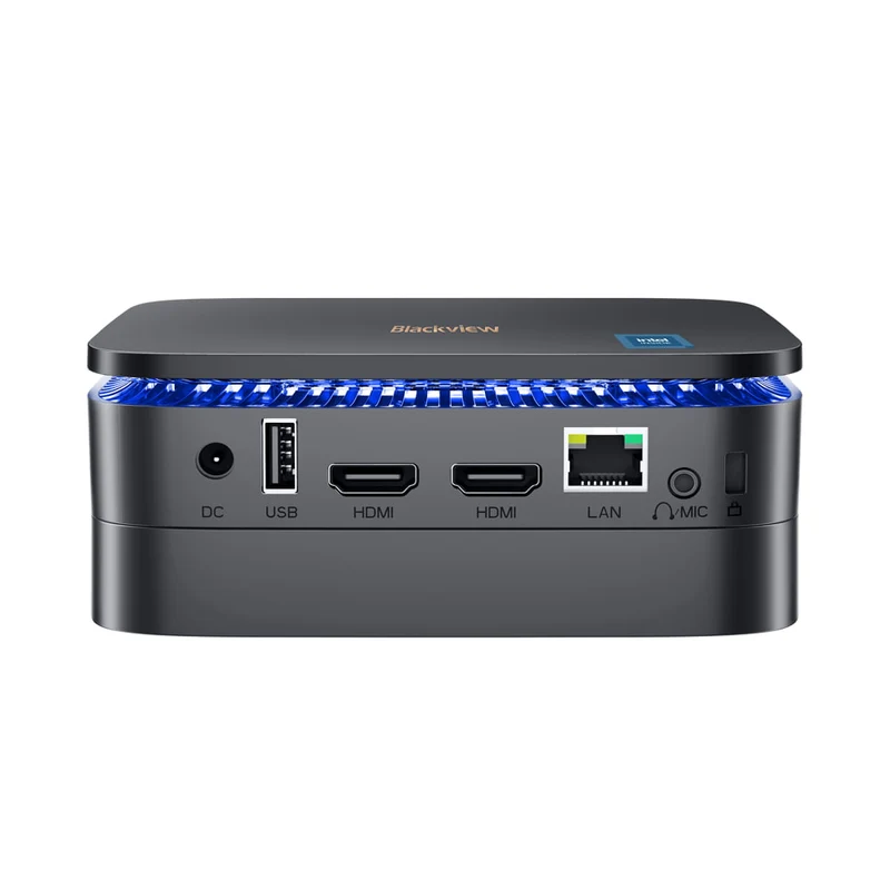 Blackview MP60 - Mini PC 0.852L, Intel® Processor N-series，512G/1TB SSD, Windows 11 Pro, Affichage UHD 4K à double écran, 2 ports HDMI