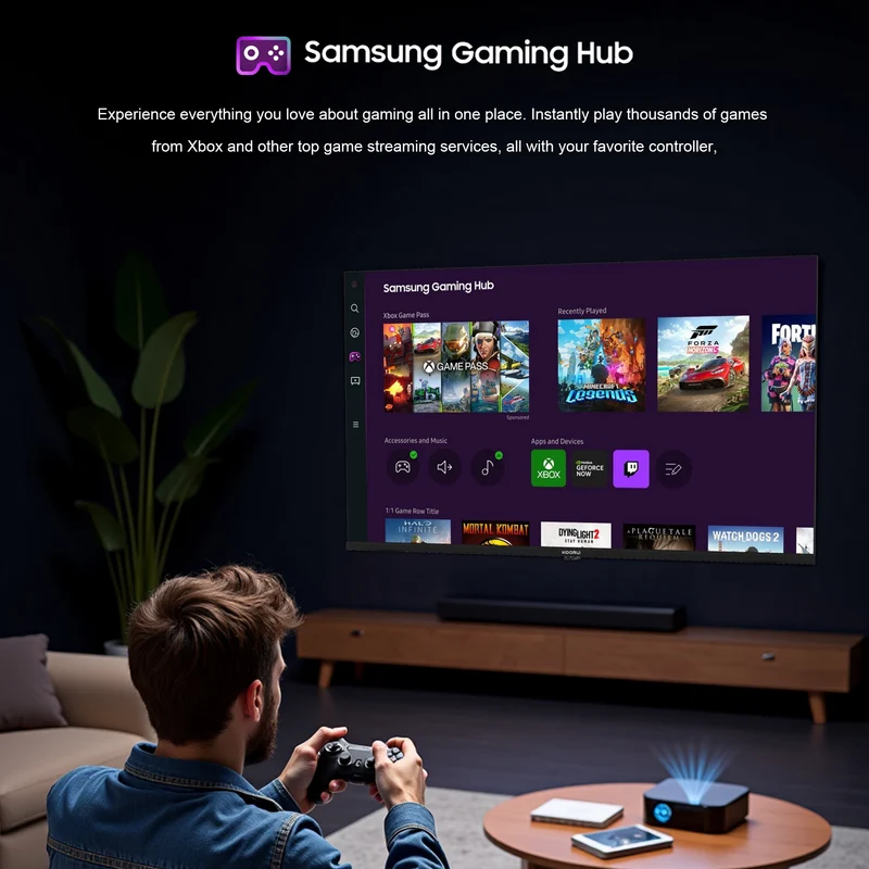KOORUI K75D5UQ-T8, 75 pouces, 4K QLED, TIZEN TV, Design sans bords, Son dynamique avec Dolby Audio, Finition métallique haut de gamme
