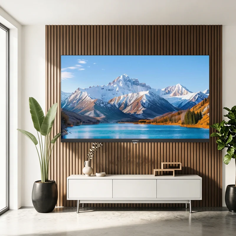 KOORUI K85D3UQ-T8, 85 pouces, 4K QLED, TIZEN TV, Design sans bords, Son dynamique avec Dolby Audio, Finition métallique haut de gamme