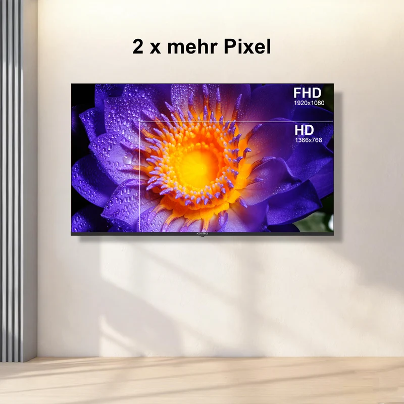 KOORUI K65N3UQ-T8, 65 pouces, 4K QLED, TIZEN TV, Design sans bords, Son dynamique avec Dolby Audio, Finition métallique haut de gamme
