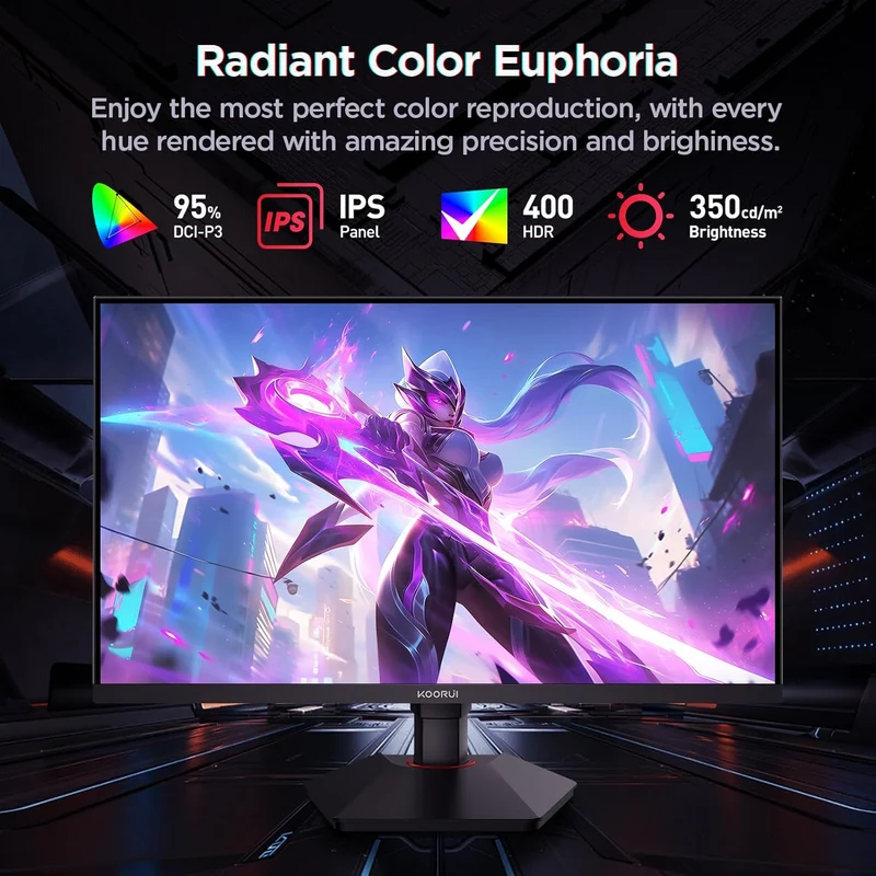 Moniteur de jeu KOORUI G2722P 27 pouces IPS QHD 200 Hz