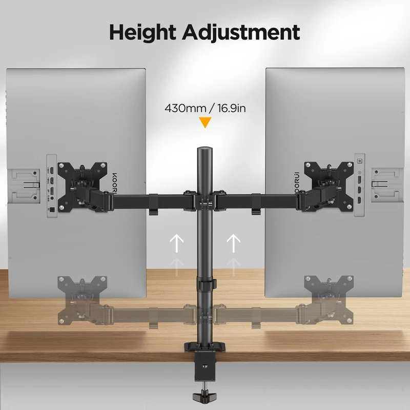 KOORUI KR20G Double monitor mount for 13 to 27-inch monitors
