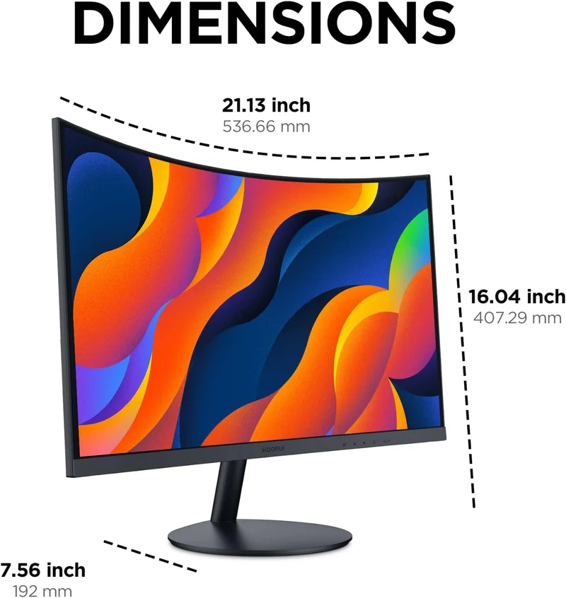 KOORUI 24N5CA Moniteur de gaming incurvé VA FHD 75 Hz 1500R de 24 pouces