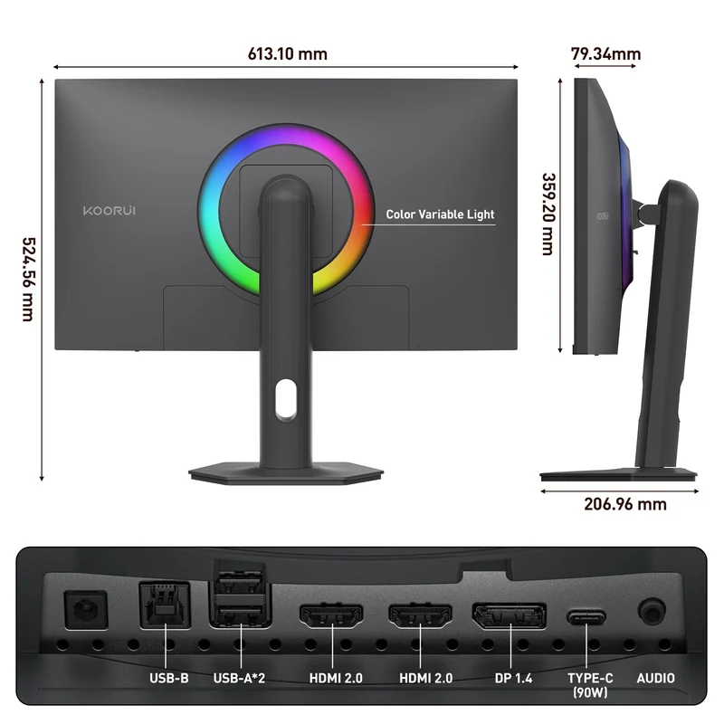 KOORUI S2741LM 27-inch Gaming Monitor IPS/MINI LED Dual Mode UHD 160Hz / FHD 320Hz