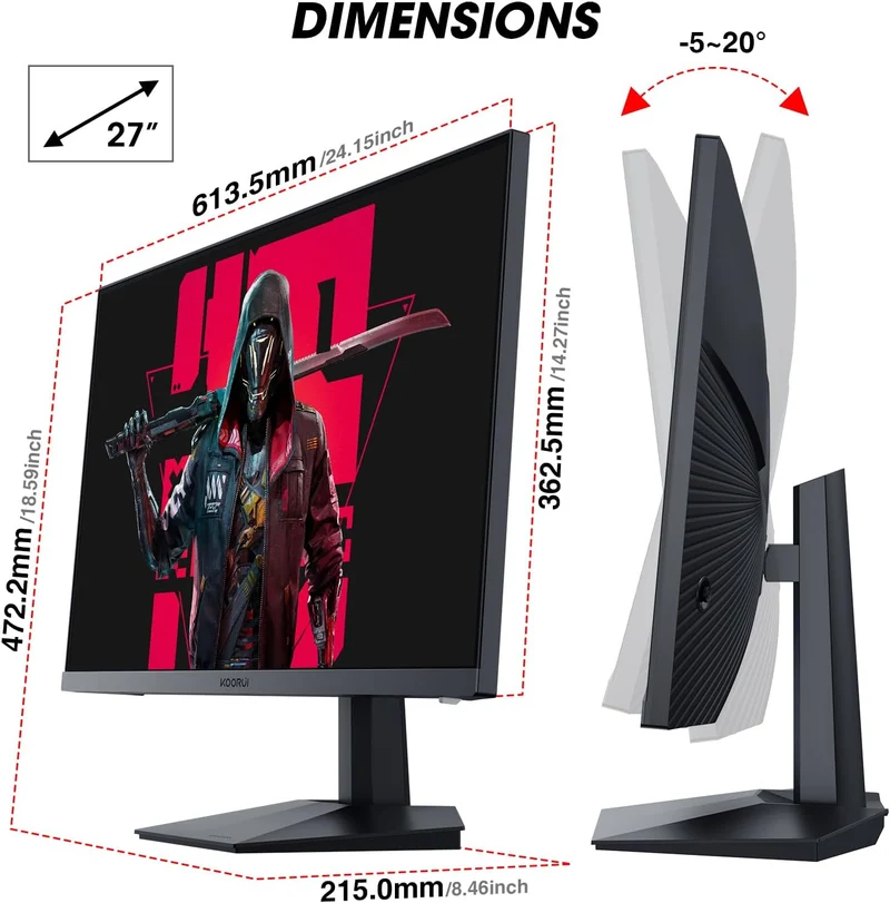 KOORUI GN02 27-inch FHD 240Hz VA Gaming Monitor