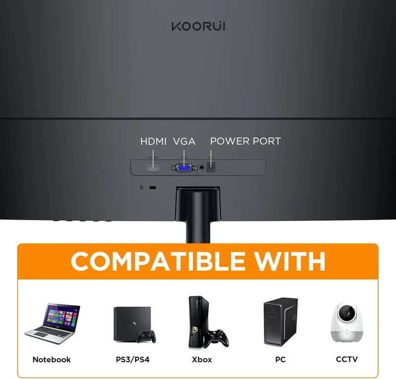 KOORUI 27N5CA Moniteur de jeu incurvé VA FHD 75 Hz de 27 pouces