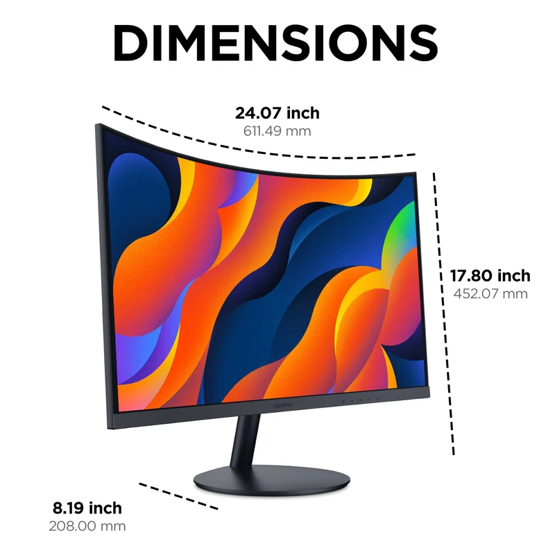 KOORUI 27N5CA Moniteur de jeu incurvé VA FHD 75 Hz de 27 pouces