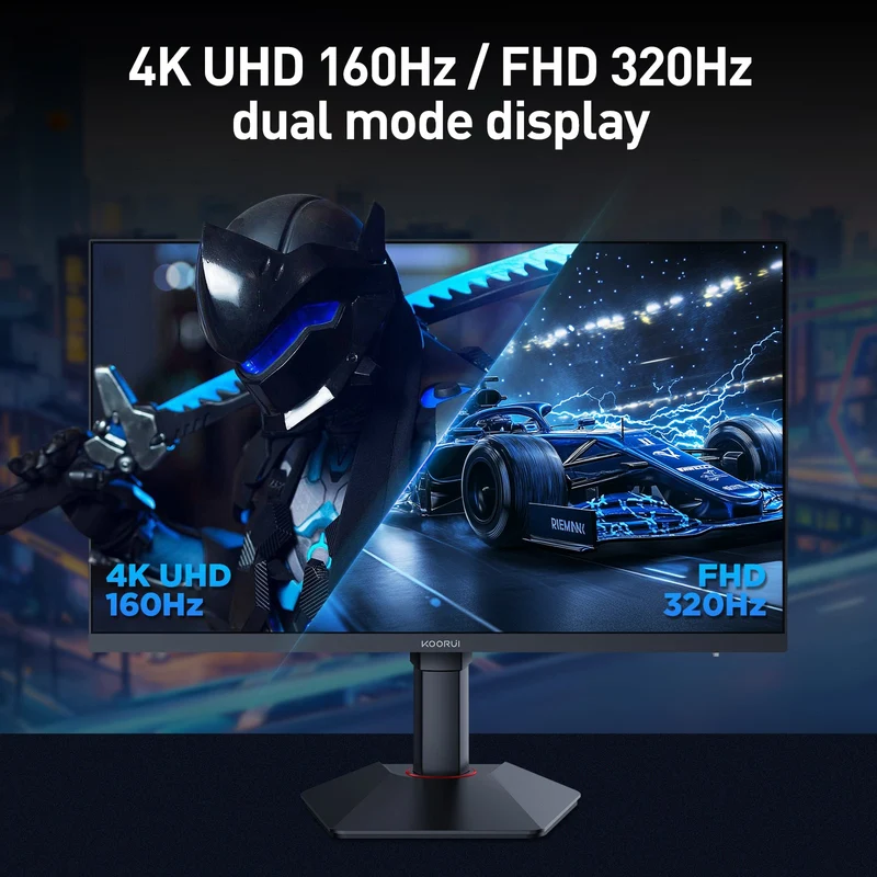 KOORUI G2741L Moniteur de jeu 27 pouces IPS 4K UHD double mode 160 Hz + UHD / 320 Hz + FHD