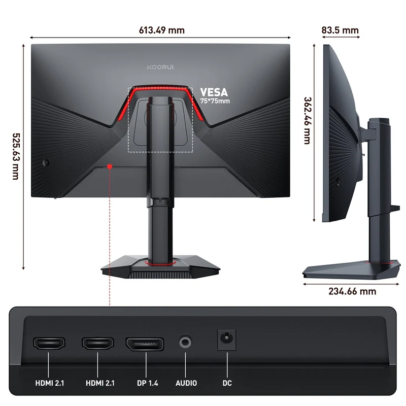 KOORUI G2741L Moniteur de jeu 27 pouces IPS 4K UHD double mode 160 Hz + UHD / 320 Hz + FHD