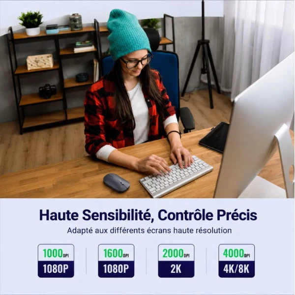 Ugreen Souris sans fil 2,4Ghz/10M Noir (90372)