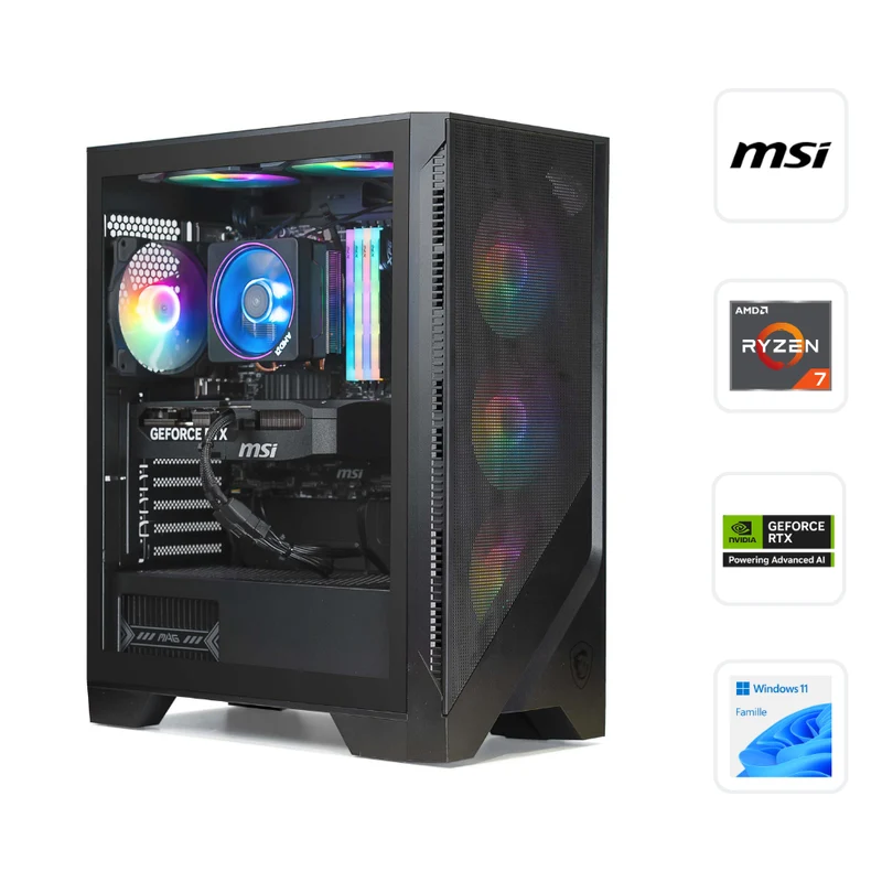 PC Gamer AGORA - AMD Ryzen 7 8700F + NVIDIA RTX 5070 12 Go