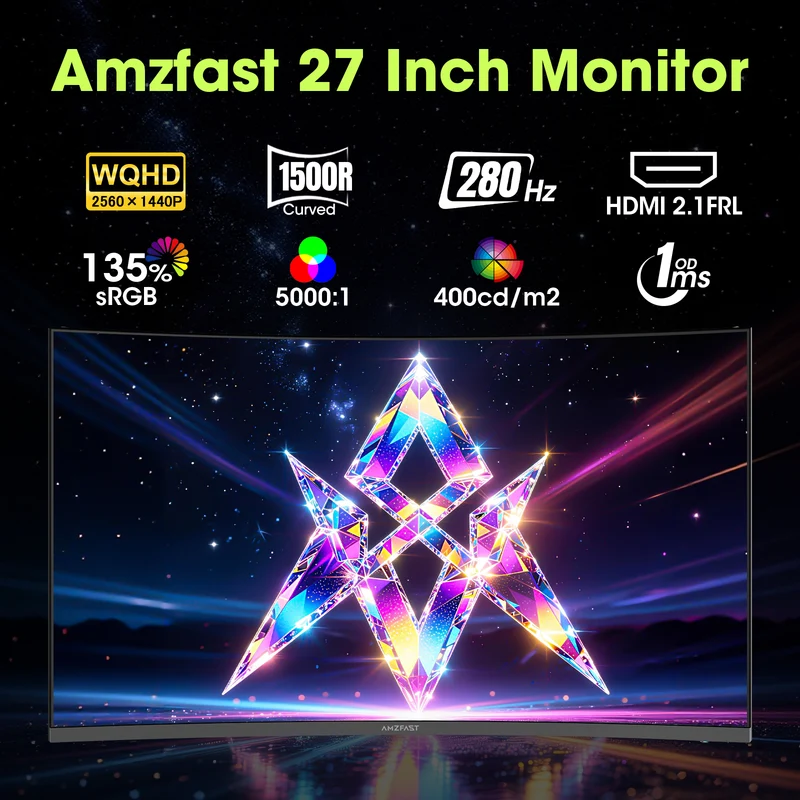 AMZG27C8Q Pro, 27" Curved Gaming Monitor WQHD 2560x1440 280Hz