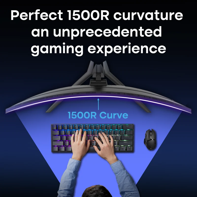 AMZG34C8 Pro, 34" Ultrawide Curved Gaming Monitor QHD 3440x1440p 240Hz
