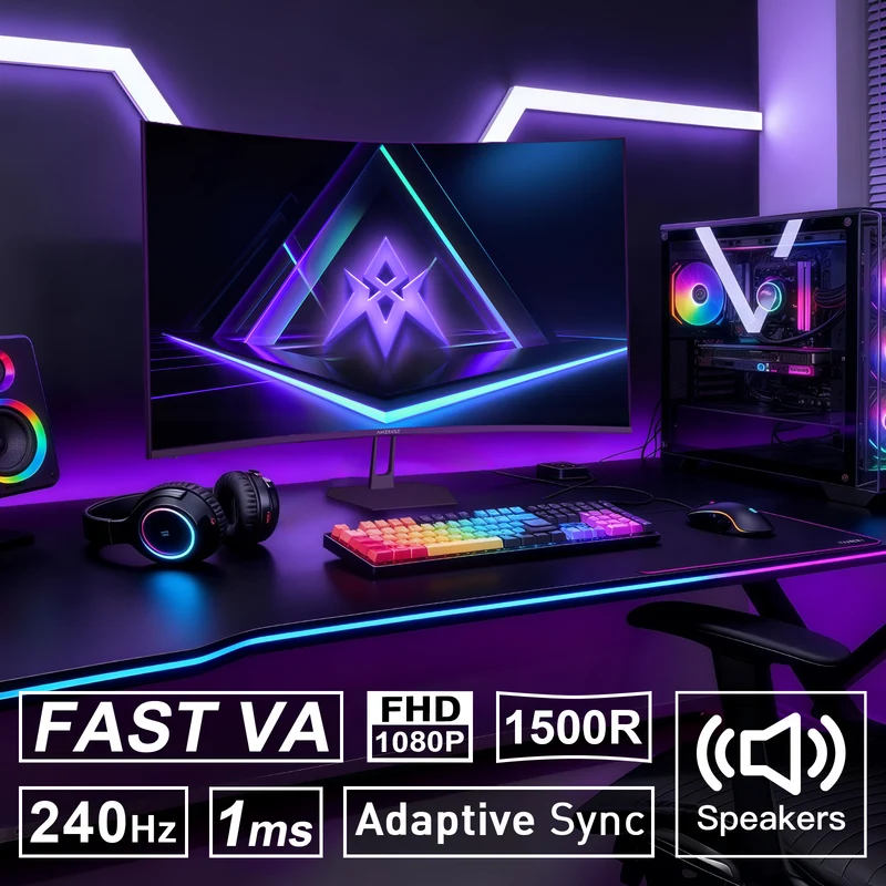 AMZG27C1 Pro, 27" Curved Gaming Monitor FHD 240Hz