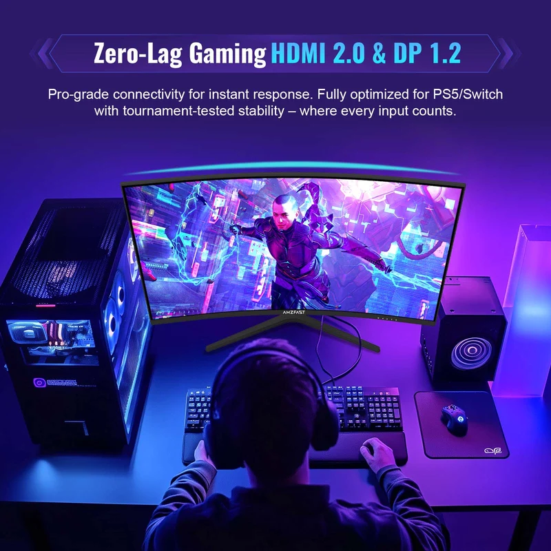 AMZG32C3Q, 32" Curved Gaming Monitor 180Hz QHD