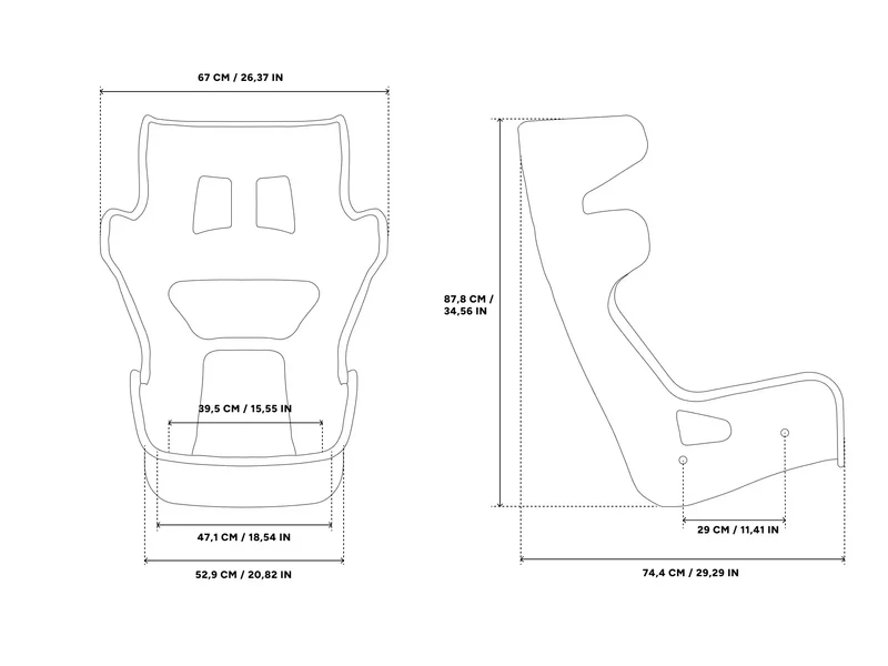 GT-Pad (FIA) mit integrierten MTC-P Extreme 2 Seat Haptics