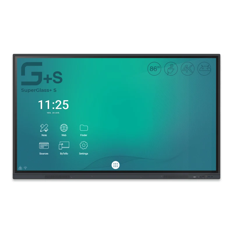 Ecran interactif SuperGlass+ S SpeechiTouch | 86" (Wi-Fi et licence mirroring inclus)