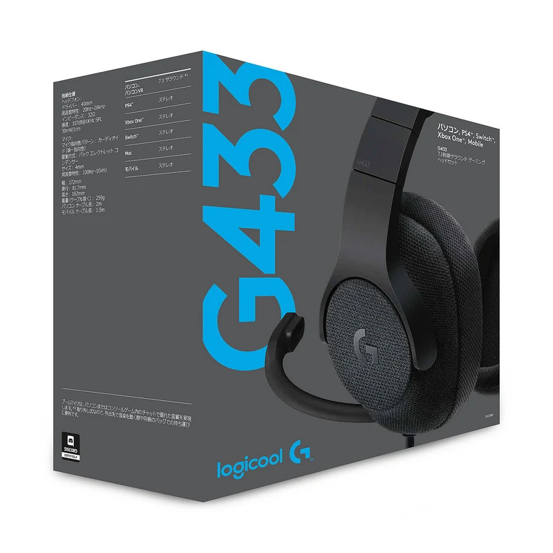 Logitech G433 7.1 Surround Sound Wired Gaming Headset Noir