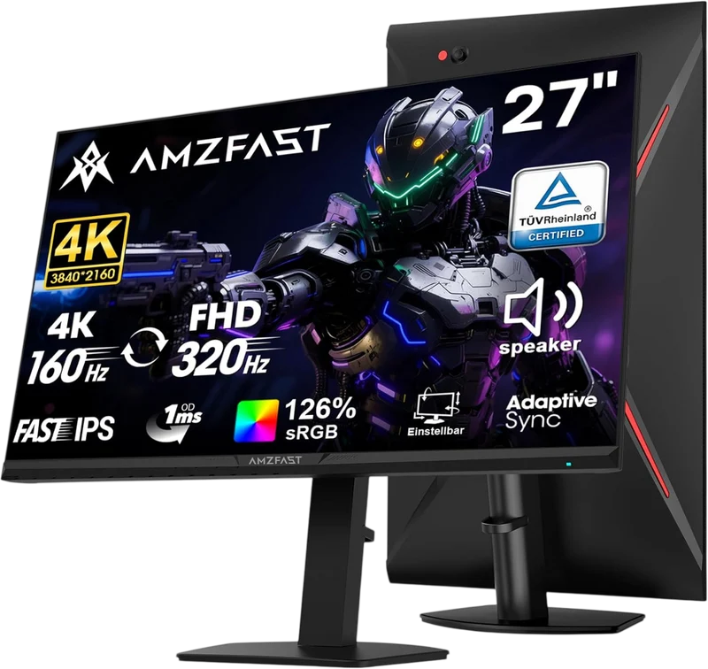 AMZG27F6U, 27" 4K Dual Mode Gaming Monitor - 160Hz UHD or 320Hz FHD