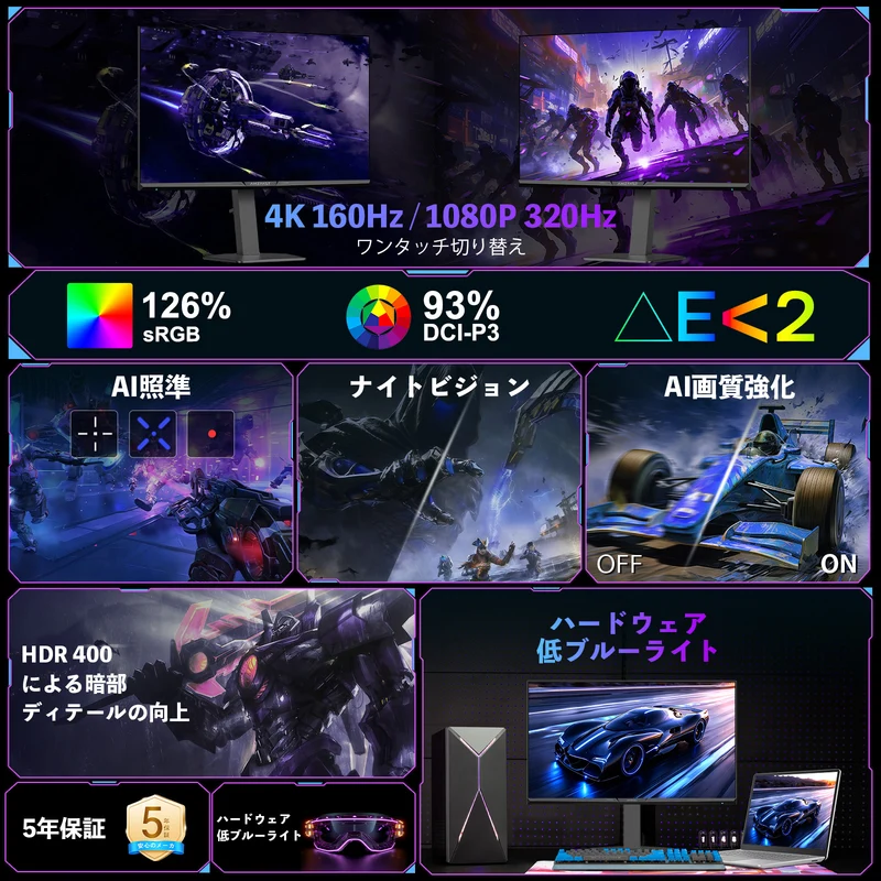 AMZG27F6U - 27inch 4K Dual Mode Gaming Monitor