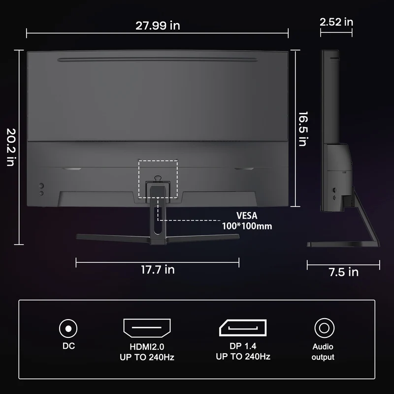 AMZG32C1F, 32" Curved Gaming Monitor 240Hz FHD