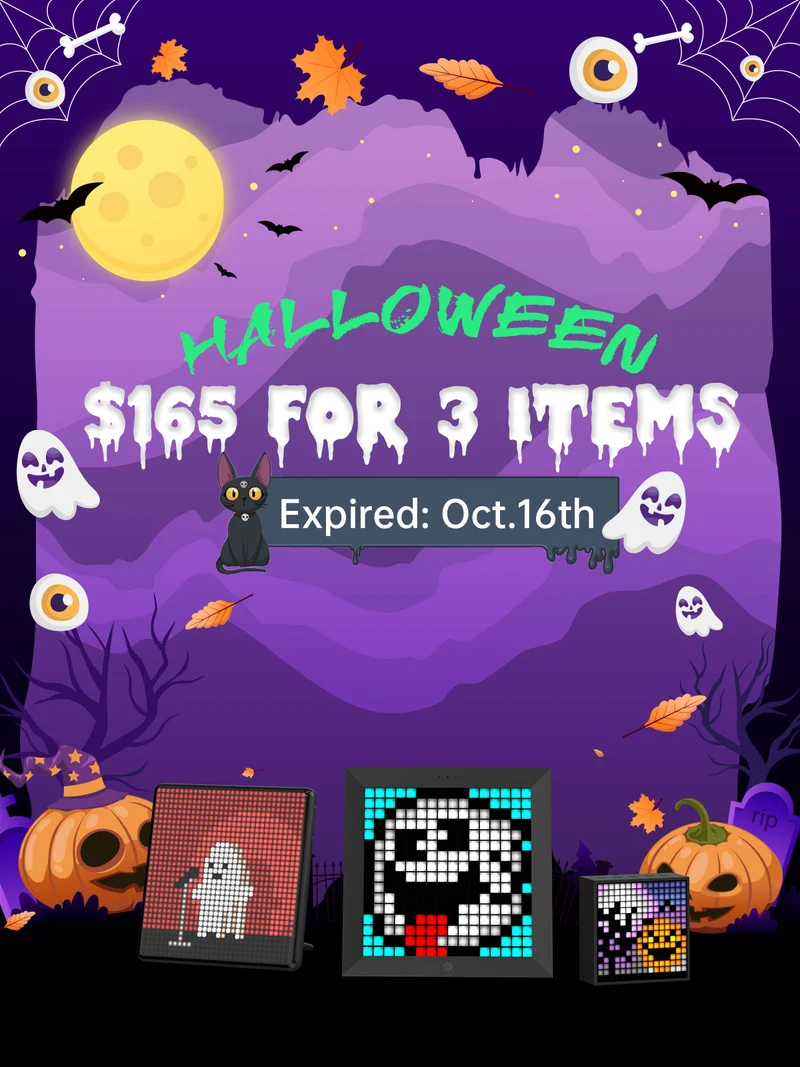Divoom Pixoo, Pixoo-Max & Timebox-Evo Pixel Art Display Speaker Bundle