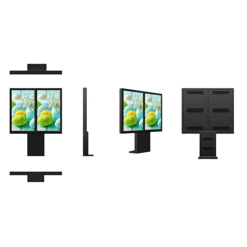 2500-Nit IP66 Outdoor Dual-Screen LCD Digital Signage | 43", 49" & 55" | Optical Bonding | Floor-Standing | Optional Touchscreen