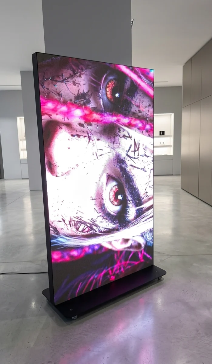 LED MEGAWALL Duży plakat LED na stojaku z kółkami