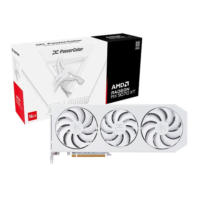 PowerColor Hellhound Spectral White AMD Radeon RX 9070 XT 16 Go