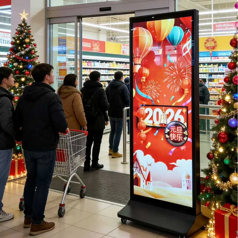 86'' Floor Standing Digital Signage Display – Non-touch / IR Touch 4K Android Advertising Screen