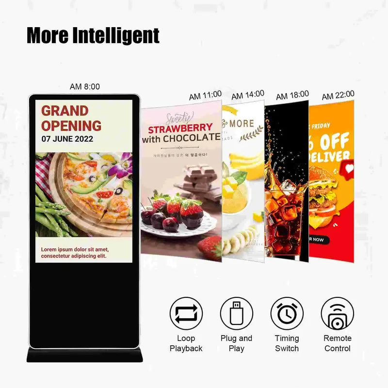 55‘’ Double-Sided Indoor Movable LCD Digital Signage Display | Android RK3568 2GB+32GB | Non-Touch | CMS Preinstalled