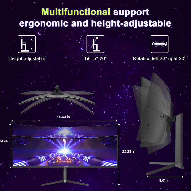 AMZG49C7U, 49" Super Ultrawide Curved Gaming Monitor 120Hz DQHD