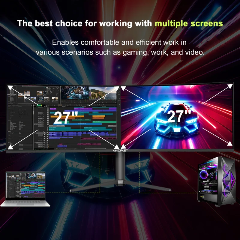 AMZG49C7U, 49" Super Ultrawide Curved Gaming Monitor 120Hz DQHD