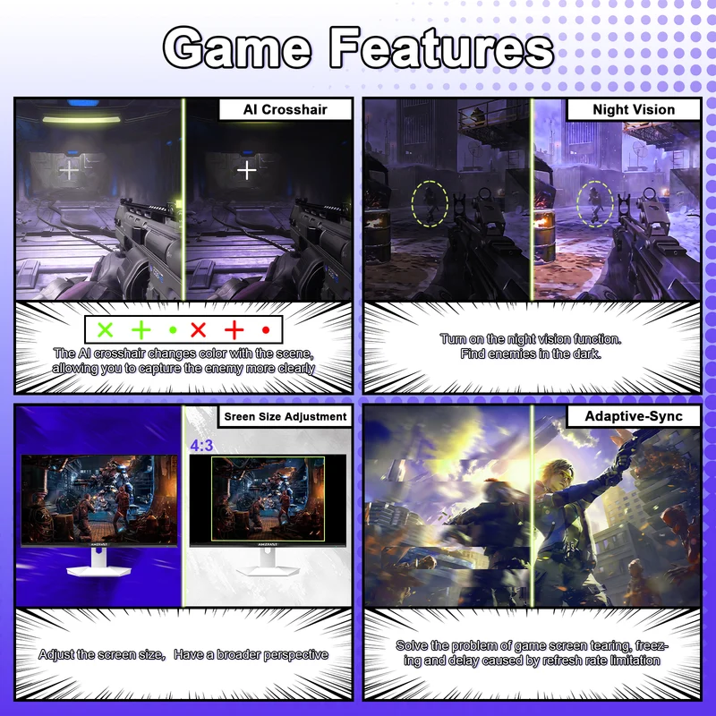 AMZG25F6F, 25" White Gaming Monitor 320Hz FHD Fast IPS