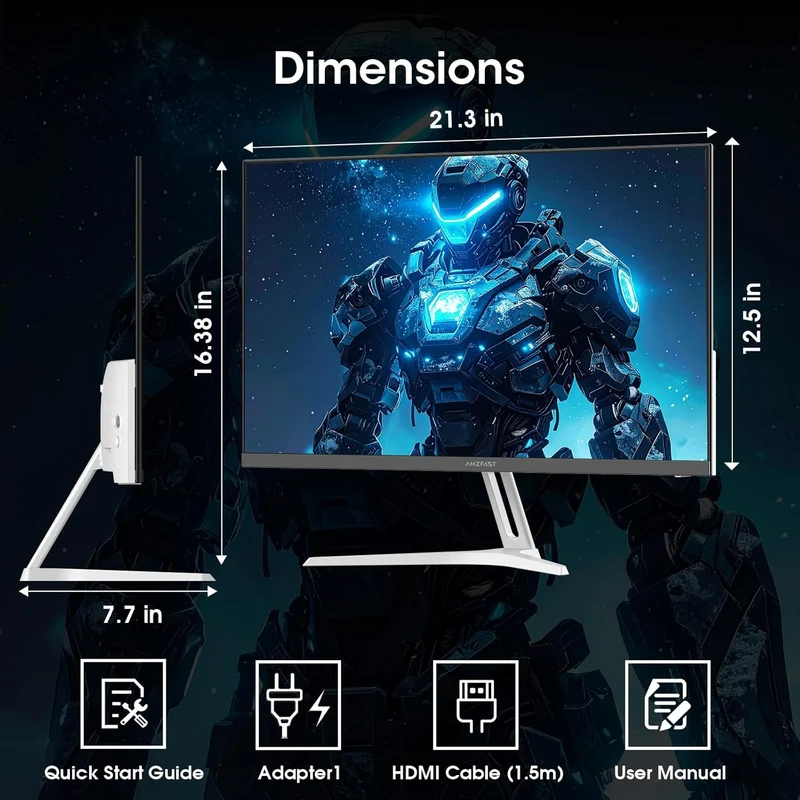 AMZG24X1W, 24" White Gaming Monitor 200Hz FHD