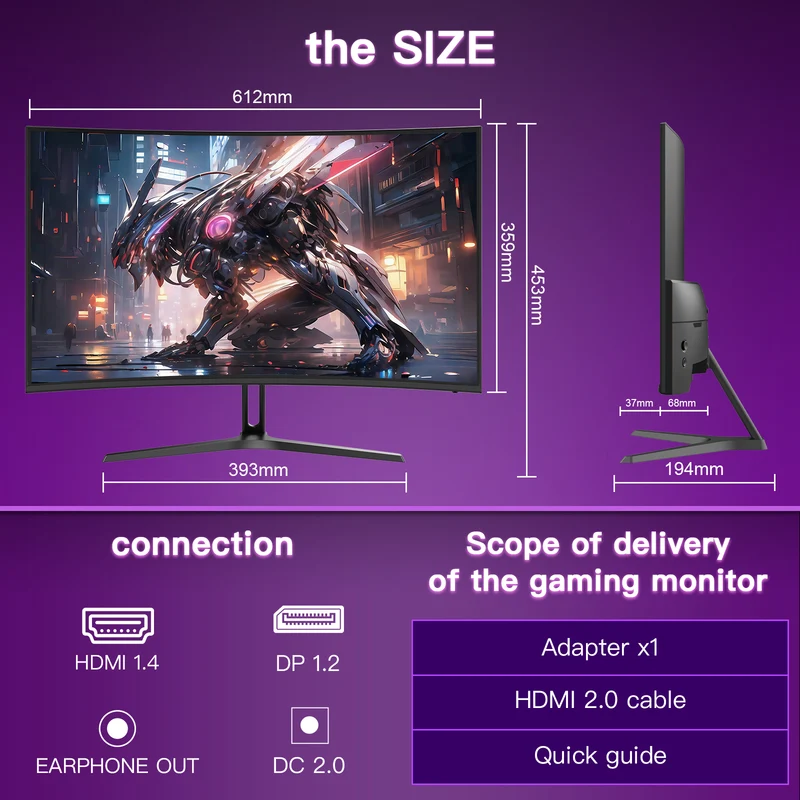 AMZG27C1, 27" Curved Gaming Monitor 180Hz FHD