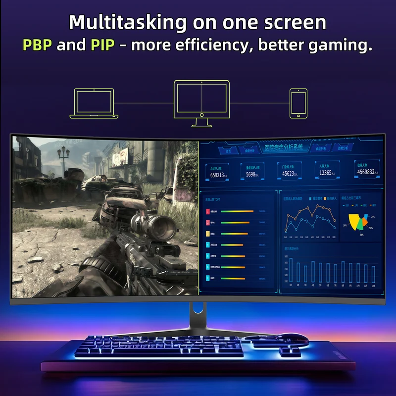 ‎AMZG34C5Q, 34" Ultrawide Curved Gaming Monitor 165Hz UWQHD